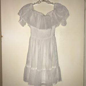 Hollister Ruffle Off-the -shoulder Dress in White